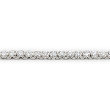 14k White Gold Lab Diamond Buttercup Tennis Chain 5.29 ctw 9mm